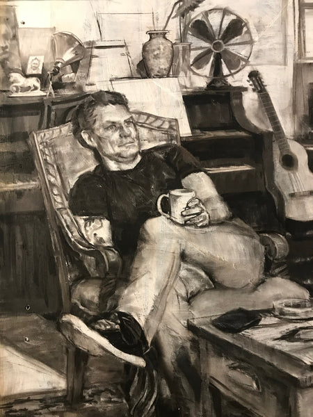 Alec Laughlin in studio (33x51.5 inches, framed)